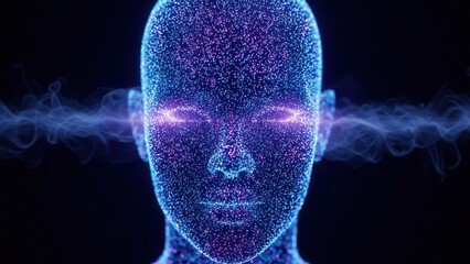 Ultra realistic artificial intelligence brain made of glowing neural networks, futuristic science concept, dark background, cinematic lighting, shallow depth of field, professional stock photo