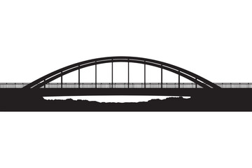 Obraz premium A sleek arched bridge spanning a body of water against a white background