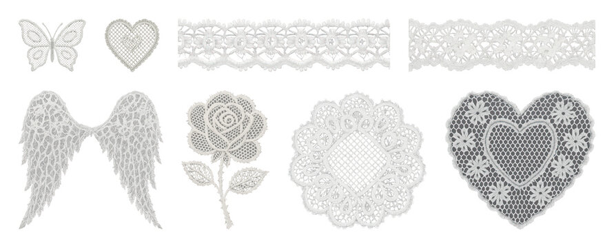 PNG Elegant lace designs collection, transparent background