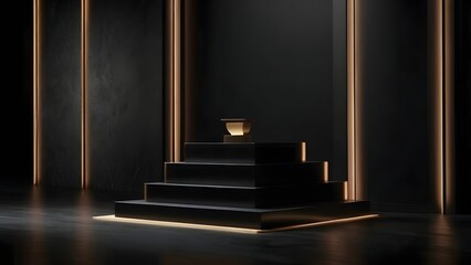 Black Gold Minimal Stage Background,