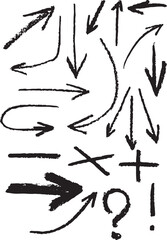 Hand drawn Arrow set/pointer vector illustration