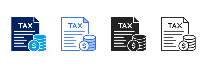 Taxation Icon Set Different Style Collection. 