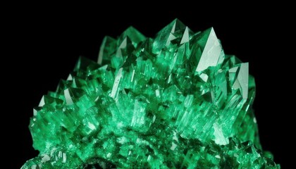 Fototapeta premium Stunning Green Crystal Formation - A Close-Up View of Mineral Beauty.
