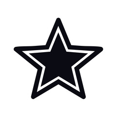 Obraz premium Five Point Star Icon Simple Shape Geometric Starburst Sign Symbol Award Achievement