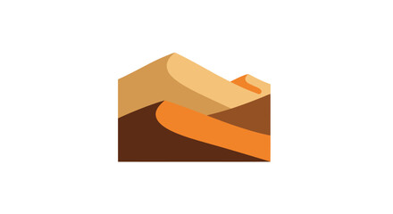 Simplified desert landscape with geometric dunes in warm earth tones © atha_lintar