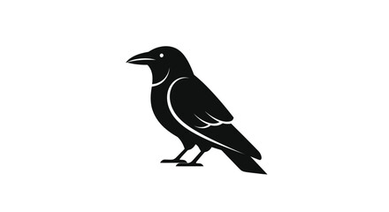 Fototapeta premium Black vector image of a raven in profile