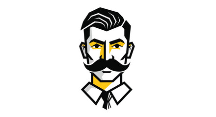 Obraz premium Stylized portrait with bold mustache