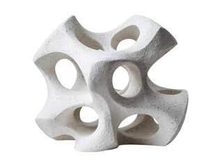 Abstract art sculpture of unique form with holes Isolated Transparent Background, PNG
