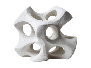 Abstract art sculpture of unique form with holes Isolated Transparent Background, PNG