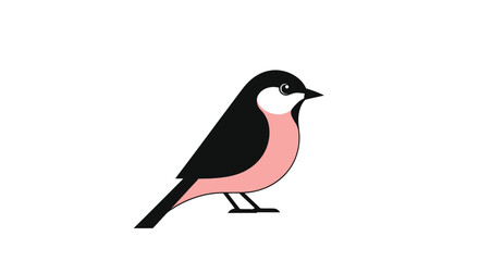Obraz premium Stylized bird with black and pink