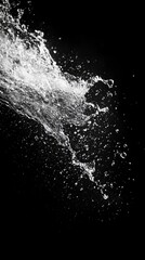 The dynamic splash of water captured in black and white symbolises energy and movement, making it an excellent background for sports or technology presentations.