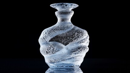 An artistic ice sculpture with unique shapes will emphasise the elegance of interior design events as a decorative backdrop.