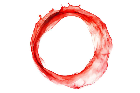 ed liquid splash circle abstract water ring with blood or juice splatter texture and dynamic fluid flow motion isolated on transparent background