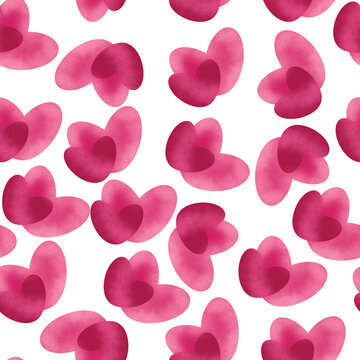 Pattern of pink delicate double hearts