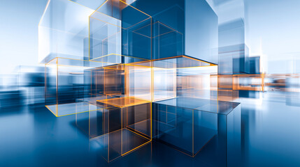 Modern architectural elements creating a dynamic visual experience in an abstract urban landscape