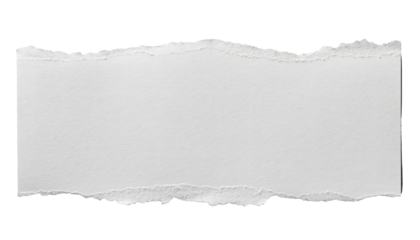 Blank Torn Paper Strip With Rough Edges. Isolated on Transparent Background