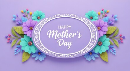 Happy mother's day greeting with beautiful floral arrangement
