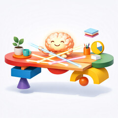 Creative Brain Productivity Concept for Education and Innovation Design Use