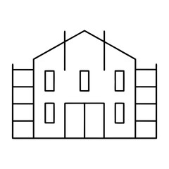 Stock Exchange Building Outline Icon On Transparent Background