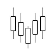 Stock Market Candlestick Outline Icon On Transparent Background