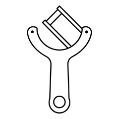 Vegetable Peeler Sharp Blade Line Art Vector On Transparent Background