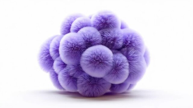 Abstract Fluffy Purple Spheres Grouped in Cluster Abstract Concept Animation