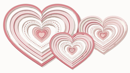 Vibrant layered hearts in pink hues for Valentine's Day