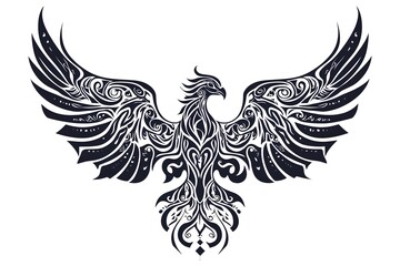 Obraz premium Tribal phoenix winged tattoo high resolution picture