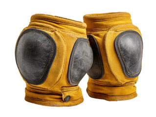 A pair of well-worn knee pads, ready for action, offer robust protection  Isolated Transparent Background, PNG