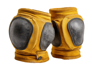A pair of well-worn knee pads, ready for action, offer robust protection  Isolated Transparent Background, PNG