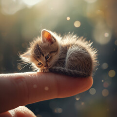 cat in hand
