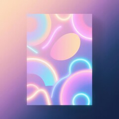 Abstract geometric shapes with soft neon glow and gradients creating a vibrant backdrop
