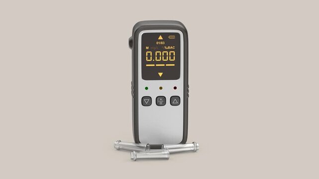 Digital breathalyzer with spare mouthpieces