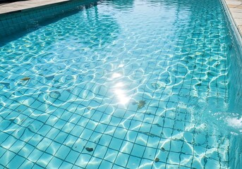 Obraz premium Swimming pool with sunlight reflections