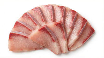 Yellowtail Sashimi Isolated On White Background