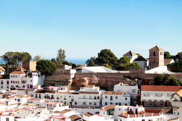 Scenic Views of Mijas, White Andalusian Village in the Mountains Overlooking the Mediterranean Sea, Southern Spain