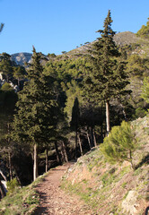 Scenic Views of Mijas, White Andalusian Village in the Mountains Overlooking the Mediterranean Sea, Southern Spain
