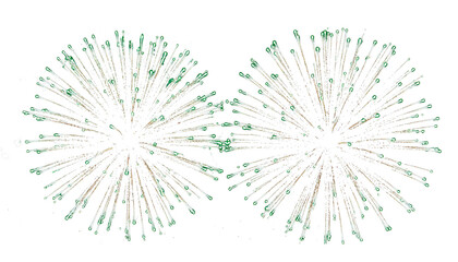 green fireworks isolated on transparent background, png