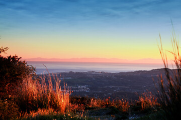 Scenic Views of Mijas, White Andalusian Village in the Mountains Overlooking the Mediterranean Sea, Southern Spain