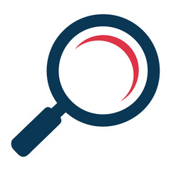 Magnifying glass with crescent moon