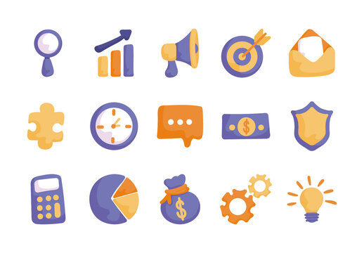 Business Finance Marketing Illustrations Set