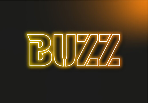Yellow And Orange Realistic Neon Text Effect Outline Retro Electric Glow Font