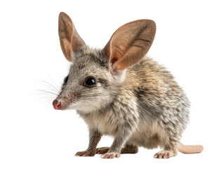 Obraz premium A close-up view of a Bilby, a small, rabbit-like marsupial with distinctive long ears, in its natural setting. Isolated Transparent Background, PNG