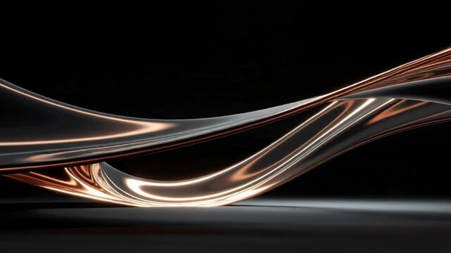 mesmerizing liquid metal sculptures abstract metallic forms with glowing accents motion graphics