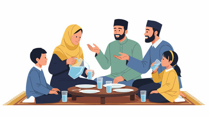 Family Gathering for Iftar Meal Together.
