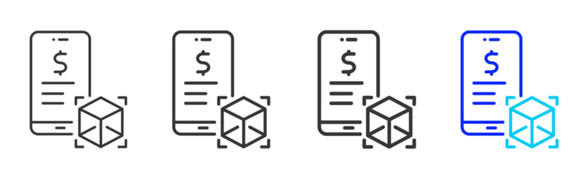 Crypto Call icon set collection creative outline style for finance toolkit with multiple thickness variations suitable for digital design branding ui ux web app