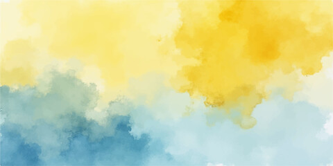 Abstract watercolor sky and clouds background