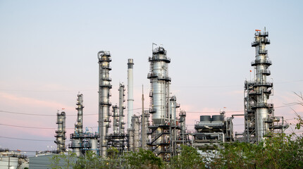Oil and Gas Industrial zone,The equipment of oil refining,Close-up of industrial pipelines of an oil-refinery plant,Detail of oil pipeline with valves in large oil refinery.