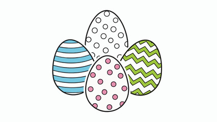 Vibrant Springtime Holiday Eggs Decorated with Playful Patterns and Designs