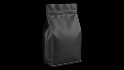 Standing black zipper pouch